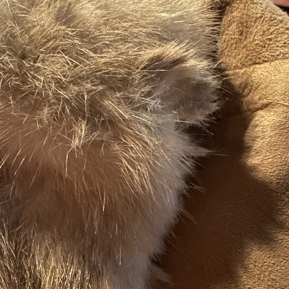 Vintage Suede Button Front Coat Fur Collar - Picture 8 of 8